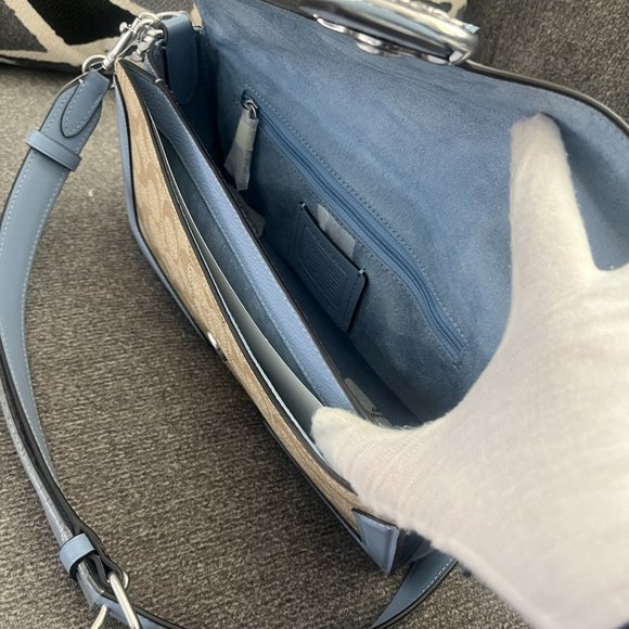 COACH Georgie Shoulder Bag in Marble Blue C4067 Pale blue - Picture 8 of 9